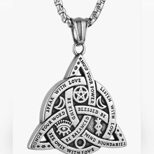 Stainless Triquetra Pendant Necklace